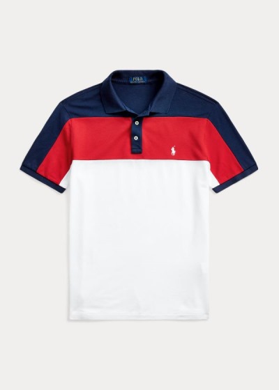 Polos Polo Ralph Lauren Hombre Blancos / Multicolor - Custom Slim Fit Mesh - TIRFQ1382